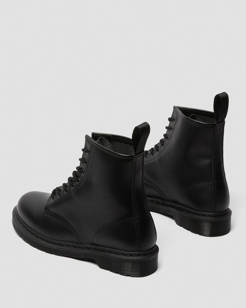 Black Men's Dr Martens 1460 Mono Smooth Leather Lace Up Boots | CA 519FDN